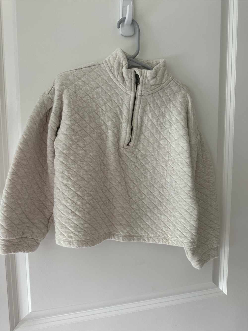 Janie and Jack Cream Quilted Half-Zip Pullover NWOT